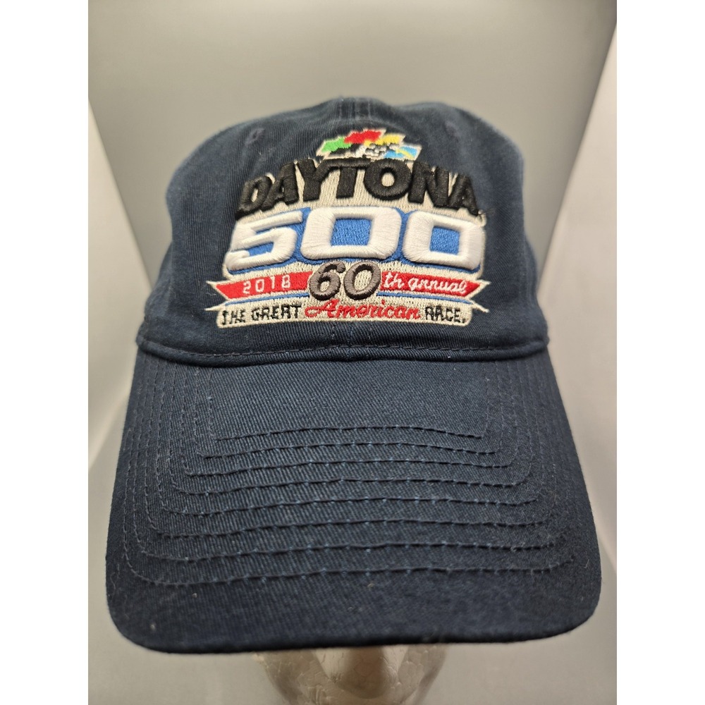 NASCAR Daytona 500 2018 Fanatics Adjustable Dad Hat Navy Blue New w/ Tags - Picture 2 of 10